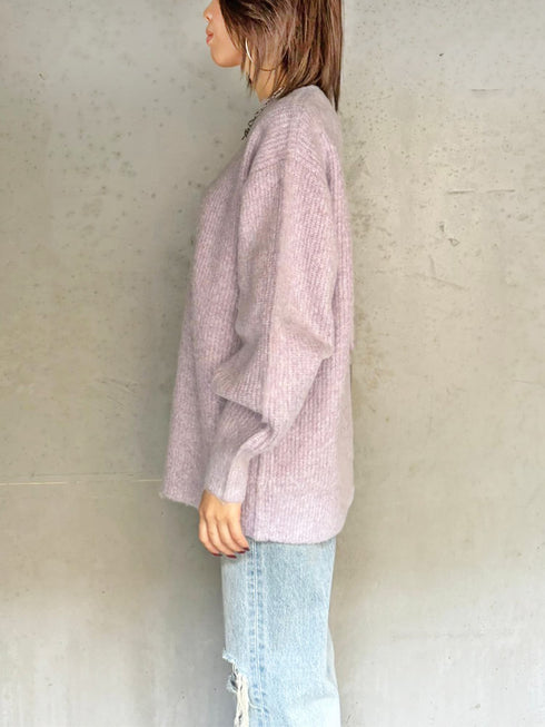 ロングシャギービッグニットトップス